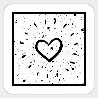 【Black & White】Heart Sticker